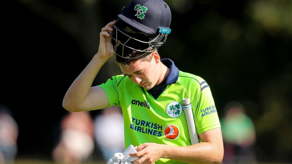 Ireland’s Gareth Delany was the star of the show during the Twenty20 World Cup qualifier against Oman in Abu Dhabi. Photo: Oisin Keniry/Inpho