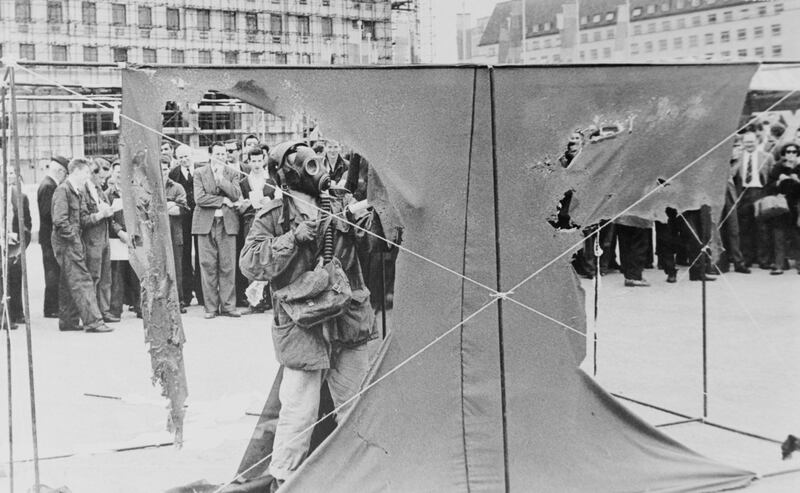 ‘It was part of a lifelong refusal to be part of the capitalist system’ ... Gustav Metzger demonstrates auto-destructive art on the South Bank in London in July 1961. Photograph: Keystone/Getty Images