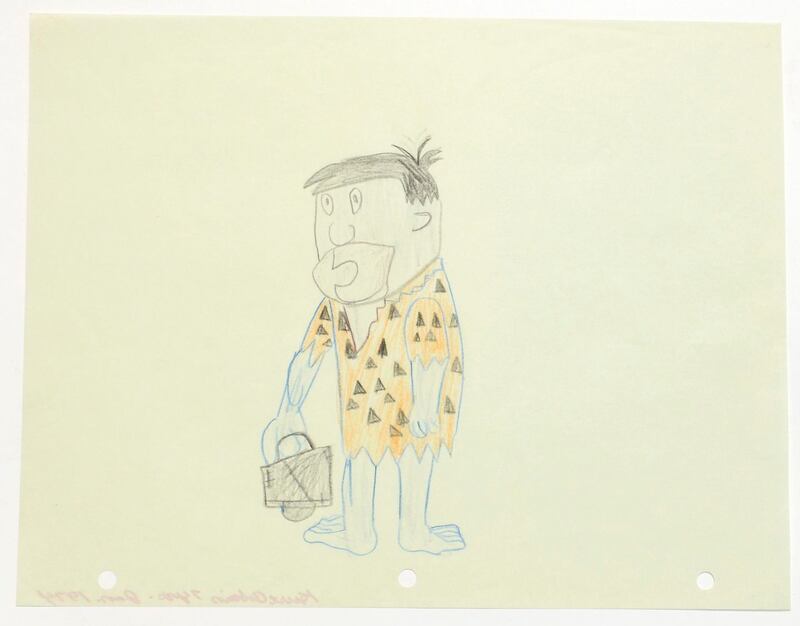 Kurt Cobain's signed drawing of Fred Flintstone, from about 1974