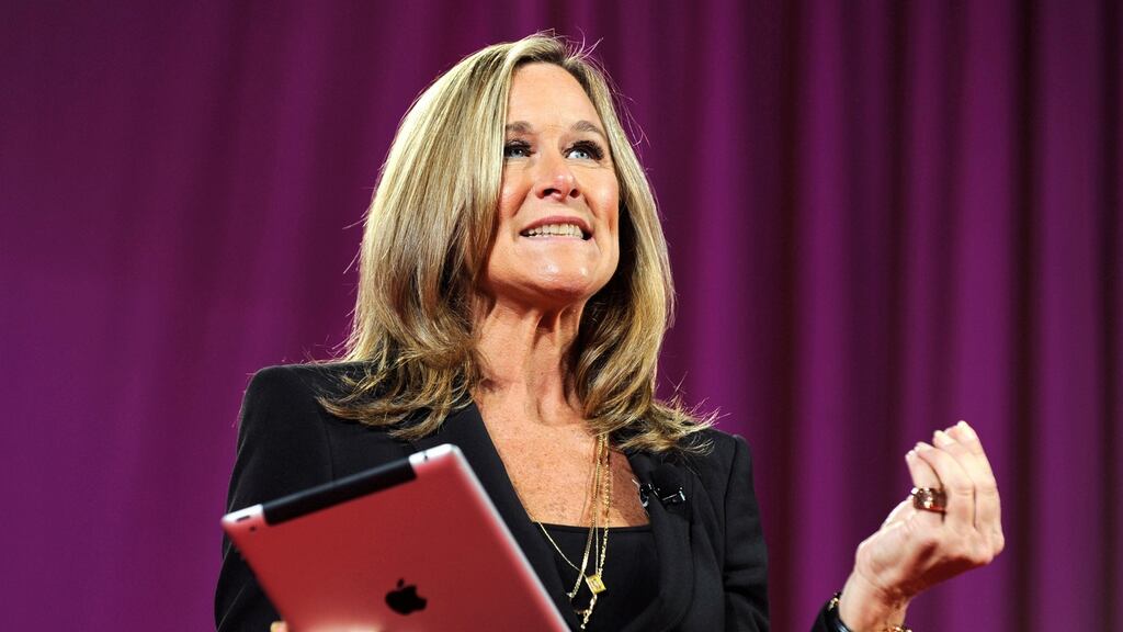 Angela Ahrendts: “I wanted you to know that I am always there for you spiritually, emotionally and digitally.” File photograph: Peter Foley/Bloomberg