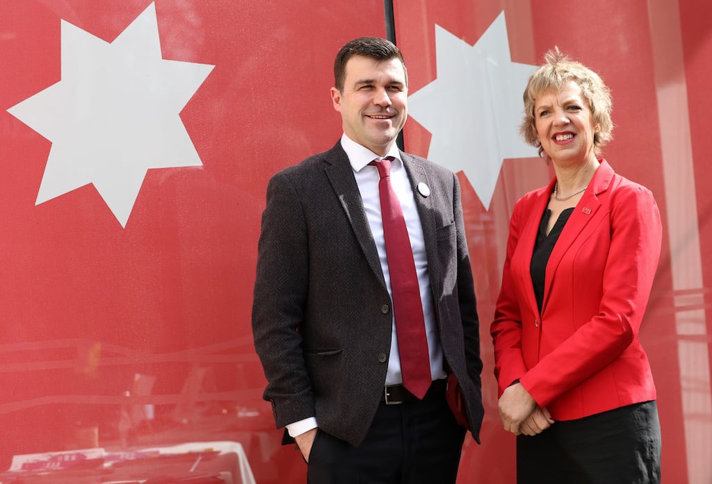 Labour TD Duncan Smith and Labour leader Ivana Bacik at the party's conference in Cork. Photograph: PA