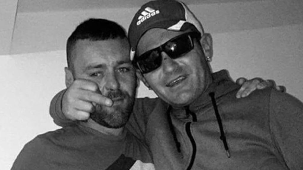 David Donoghue (right) with his good friend Peter “Rocky” Donnelly.