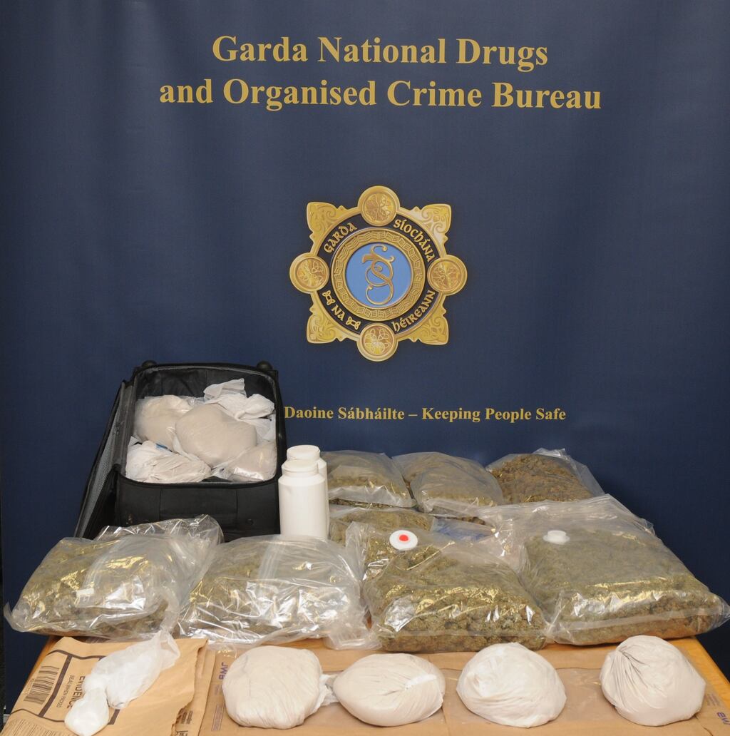 As well as heroin valued at €2.1 million, smaller quantities of cannabis and cocaine were also found along with equipment for preparing large quantities of drugs for distribution. Photograph: Garda Press Office