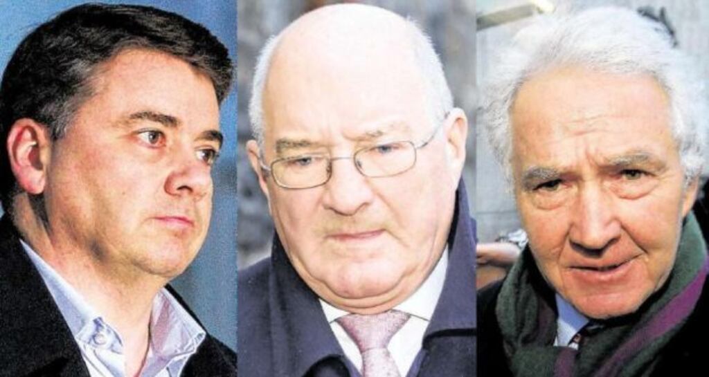 Pat Whelan (51) of Malahide, Co Dublin; William Mc Ateer (63) of Rathgar, Dublin; and Sean Fitzpatrick (65) of Greystones, Co Wicklow have been charged with 16 counts of providing unlawful financial assistance to 16 individuals in July 2008 to buy shares in the bank, contrary to Section 60 of the Companies Act.