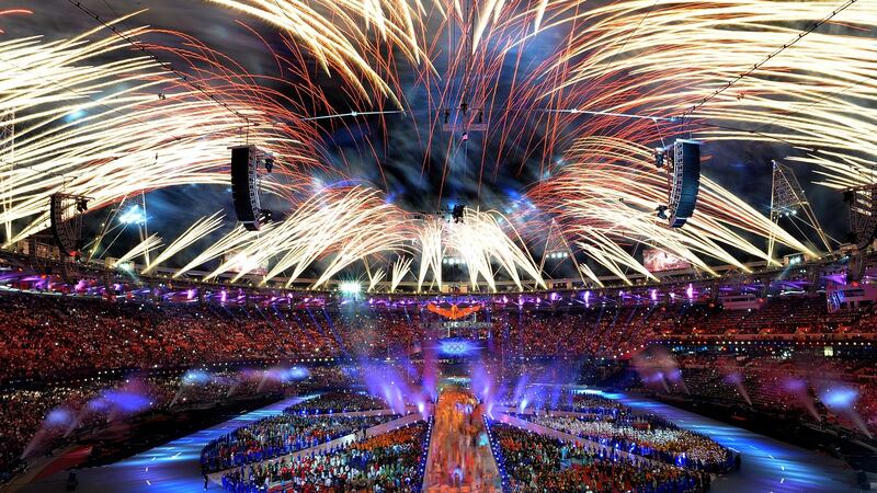 The closing ceremony for the London 2012 Olympic Games. Photograph: Wally Skalij/Getty Images