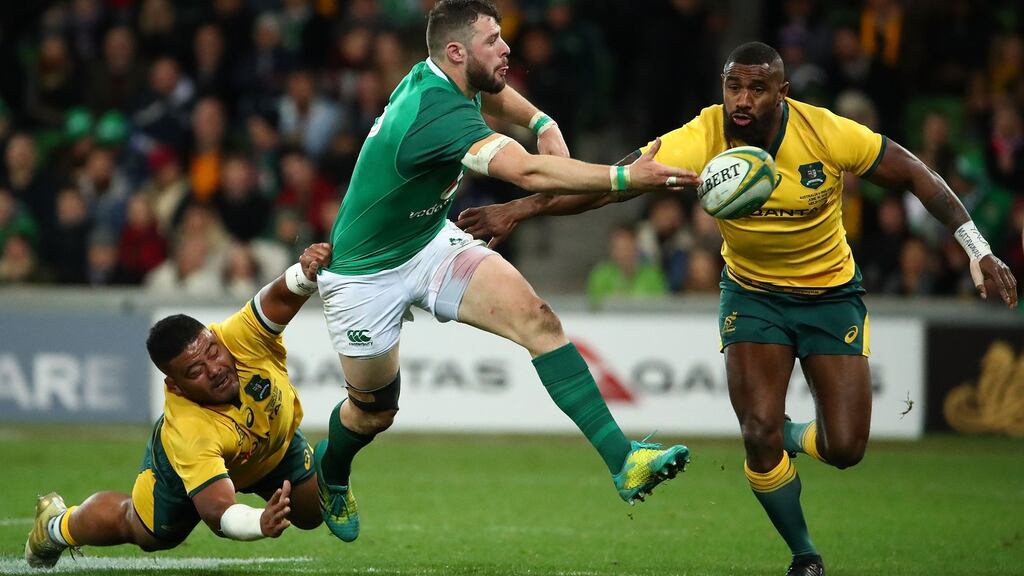 Robbie Henshaw has won only one of his 36 caps at fullback but it is believed to be his favourite position. Photograph: Scott Barbour/Getty Images