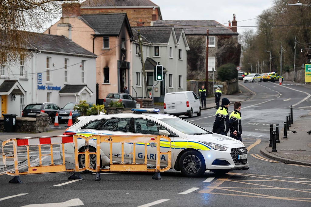 The scene of a fatal house fire in Lucan, Co Dublin. Gardaí do not believe the blaze was caused by an arson attack. Photograph: Damien Storan.