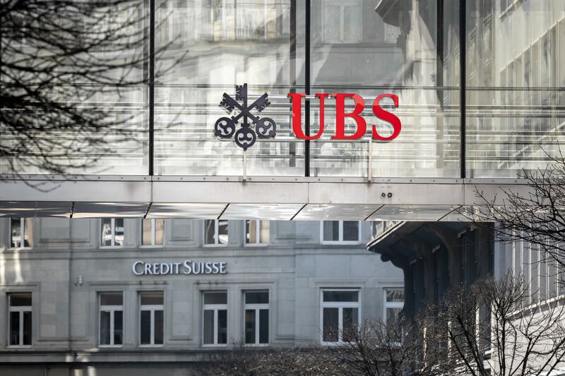UBS acquired Credit Suisse earlier this week, but the move failed to prevent shares in European banks sinking. Photograph: Fabrice Coffrini/AFP/Getty Images