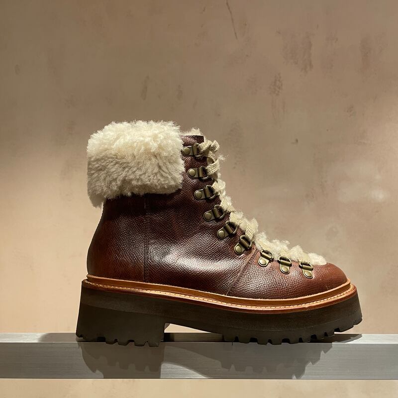 Sheepskin lined ankle boots by Grenson, €435 from Dopl, Wicklow Street, Dublin