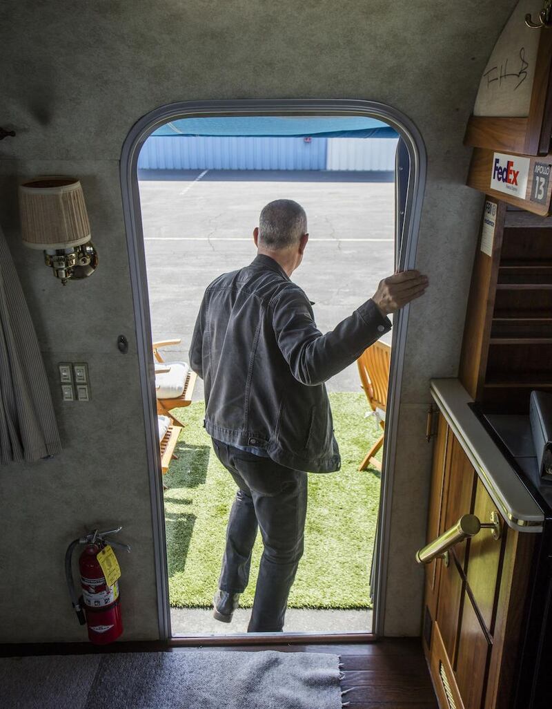 Tom Hanks with his Airstream trailer. Photograph: Bonhams