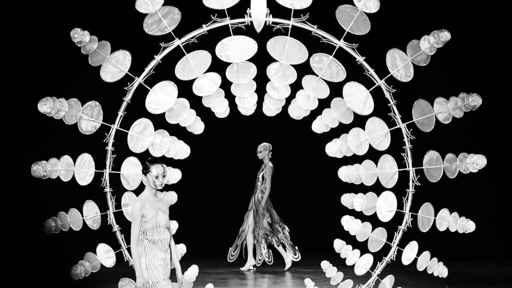 Paris Fashion Week: for her haute-couture showcase, Iris van Herpen collaborated with the sculptor Anthony Howe. Photograph: Vittorio Zunino Celotto/Getty