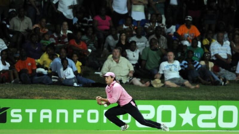 “The lights were so low at the ground that any ball that went up above them, you lost sight of it.” Ed Joyce droped a crucial catch against Trinidad & Tobago. Photograph: Jewel Samad/Getty Images