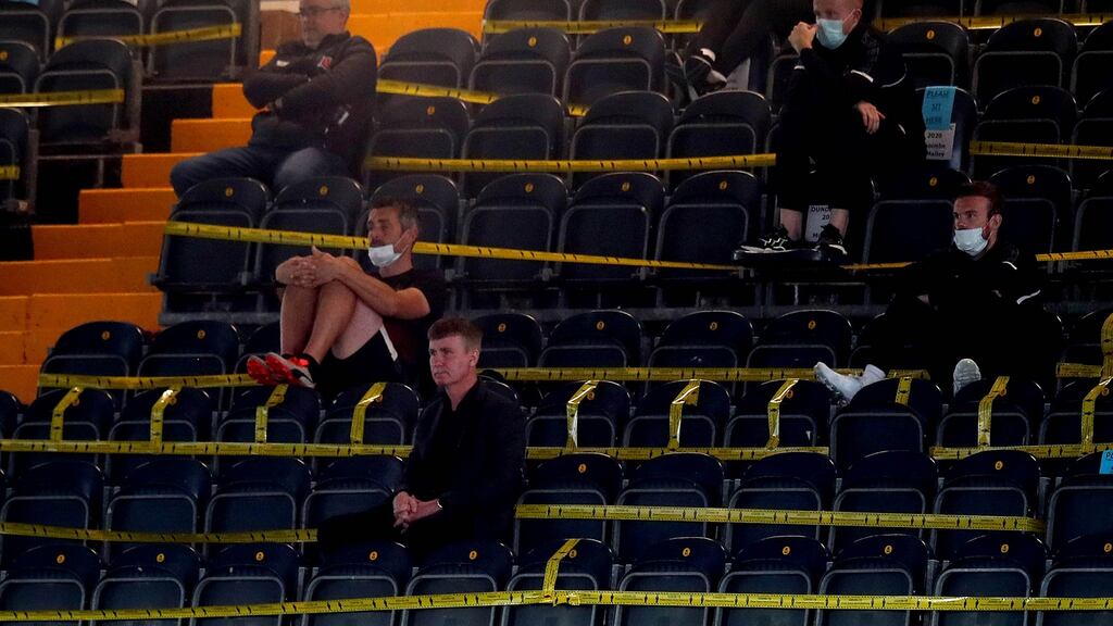 Republic of Ireland manager Stephen Kenny at the Airtricity League Premier Division match between Dundalk and St Patrick’s Athletic at Oriel Park. Photograph: Ryan Byrne/Inpho