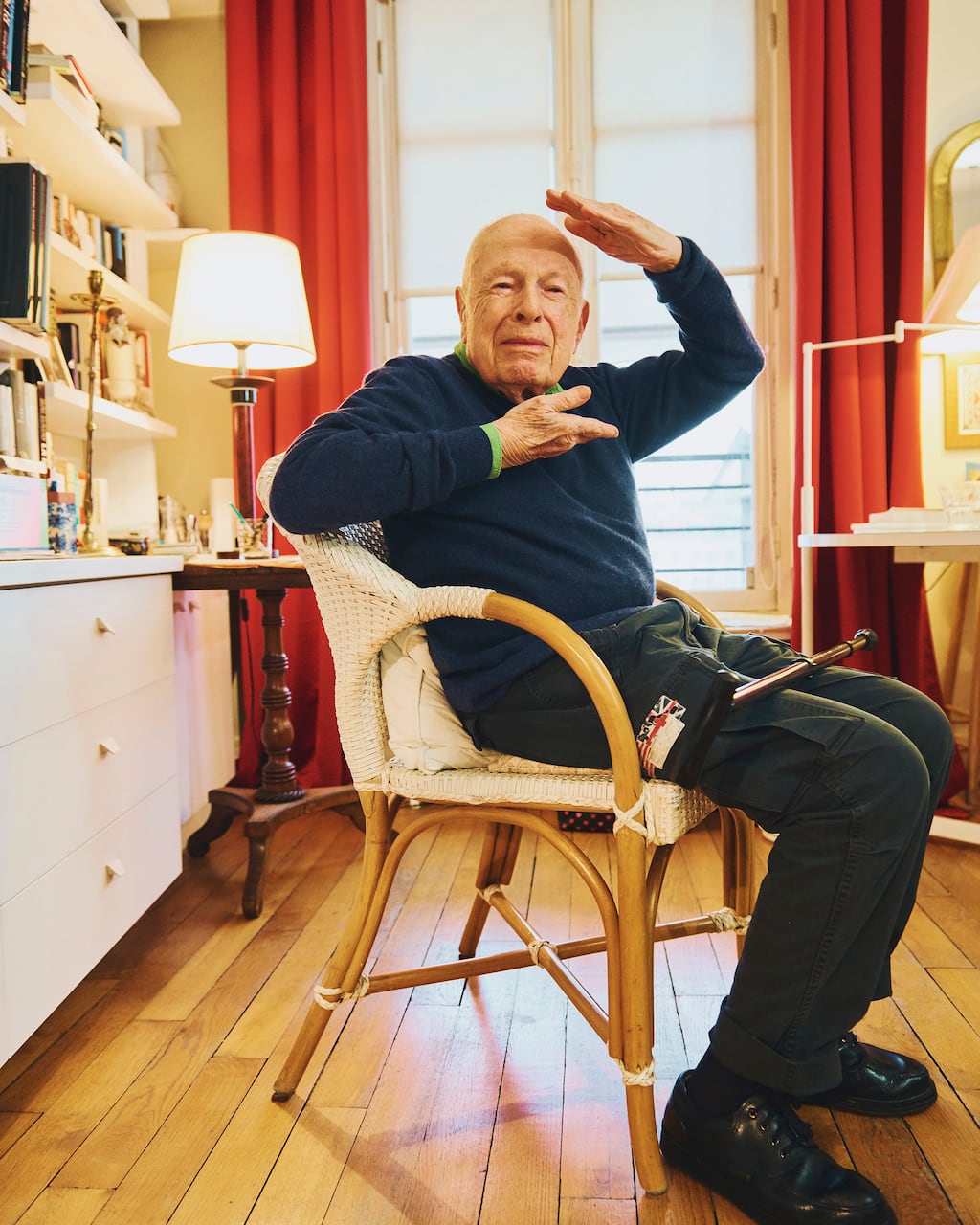 Theatre director Peter Brook at his apartment in Paris, in 2019. Photograph: Benjamin Malapris/The New York Times