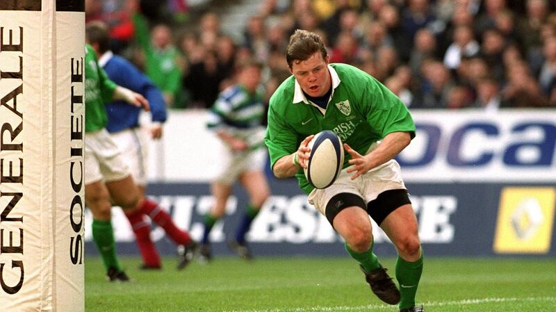 Six Nations 19/3/2000 IrelandBrian O'Driscoll touches down for a try�INPHO/Tom Honan