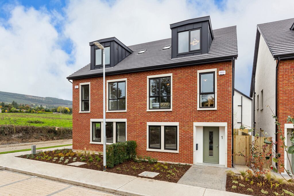 One of the showhouses at the Suttonfield development on Ballybetagh Road, Kilternan, Dublin 18: the homes come to the market from tomorrow, October 21st