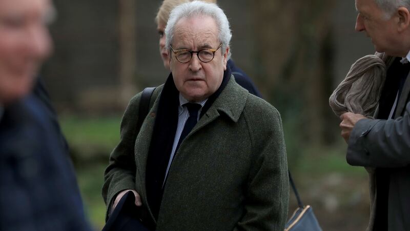 John Banville arrives at the funeral. Photograph: Donall Farmer for The Irish Times