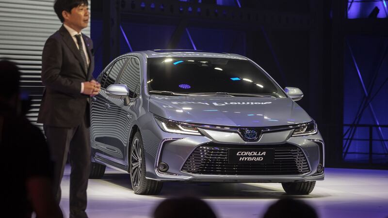 Koshiki Konishi, chief engineer of the new generation of Toyota Corolla at the launch of the saloon variant