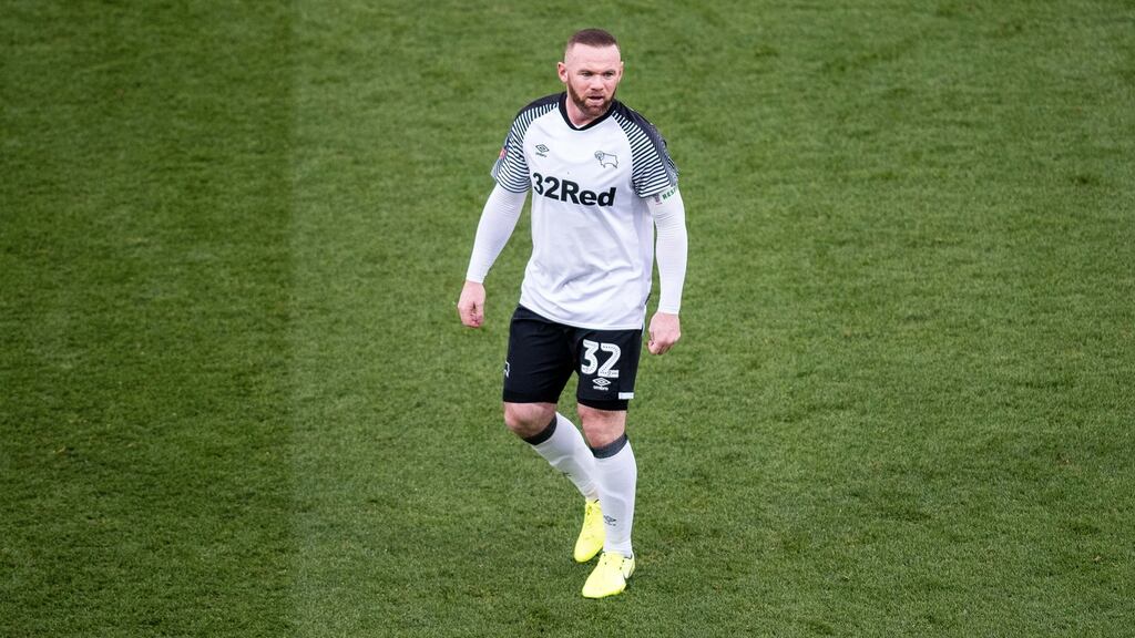 Wayne Rooney’s signing for Derby County was partially funded by sponsors 32Red. Photo: Sebastian Frej/MB Media/Getty Images