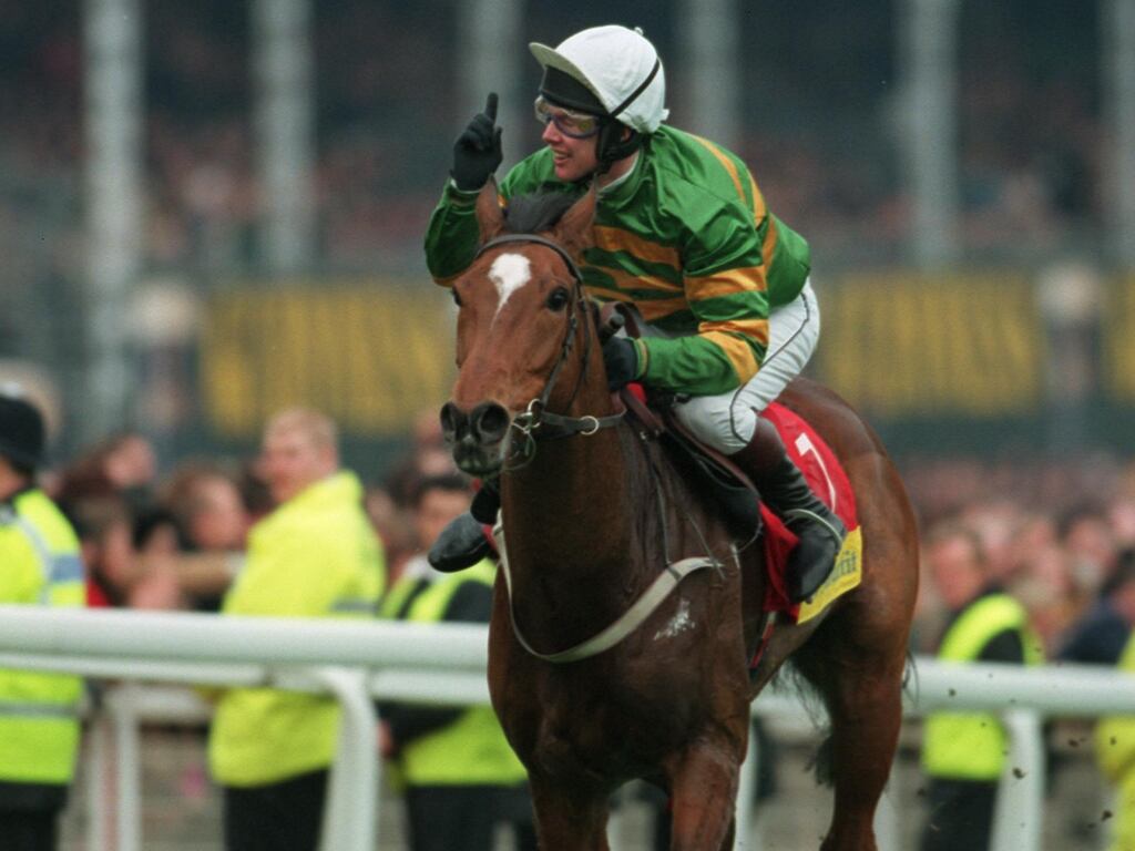 Charlie Swan and Istabraq win the first of their three Champions Hurdles at Cheltenham on St Patrick's Day in 1998. Photograph: Lorraine O'Sullivan/Inpho