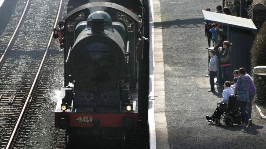 A steam train pictured at Rathdrum Railway Station 2012 as part of a Railway Preservation Society of Ireland trip. Photograph: Cyril Byrne/The Irish Rail
