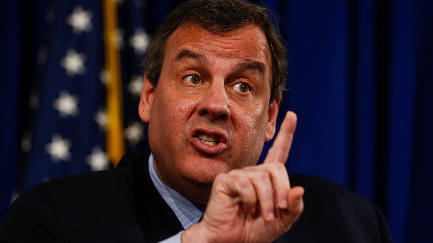 Governor Chris Christie of New Jersey: in the Republican frame. Photograph: Jeff Zelevansky/Getty Images
