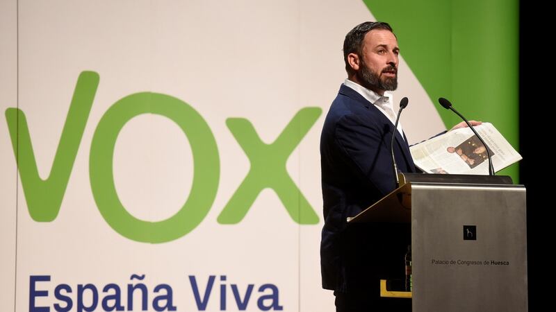 Santiago Abascal: ‘The efforts by Macron to treat Spain as if it were a province of France is only possible due to the submission of certain Spanish leaders.’ Photograph: Javier Blasco/EPA