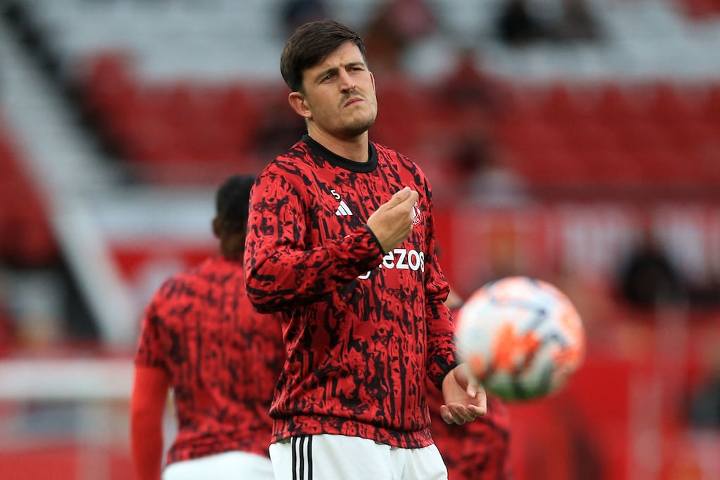 Manchester United's English defender Harry Maguire: wants salary payoff. Photograph: Lindsey Parnaby/AFP via Getty