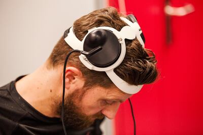 Gert-Jan Oskam had tried stimulation technologies before but they were far less effective: “The stimulation before was controlling me, and now I’m controlling the stimulation.” Photograph: Jimmy Ravier/EPFL via The New York Times