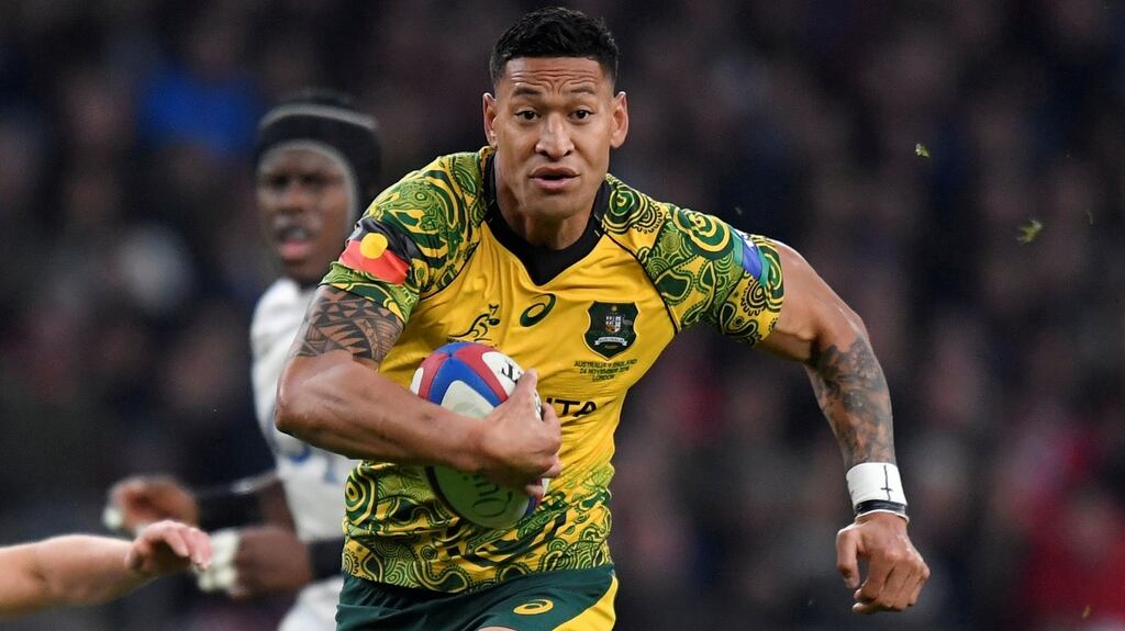 Former Australia player Israel Folau has taken legal action against Rugby Australia. Photo: Toby Melville/Reuters