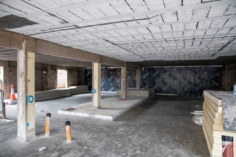 Springville House stripped down to its core structure before rebuilt into apartments. Photograph: Michael O'Sullivan