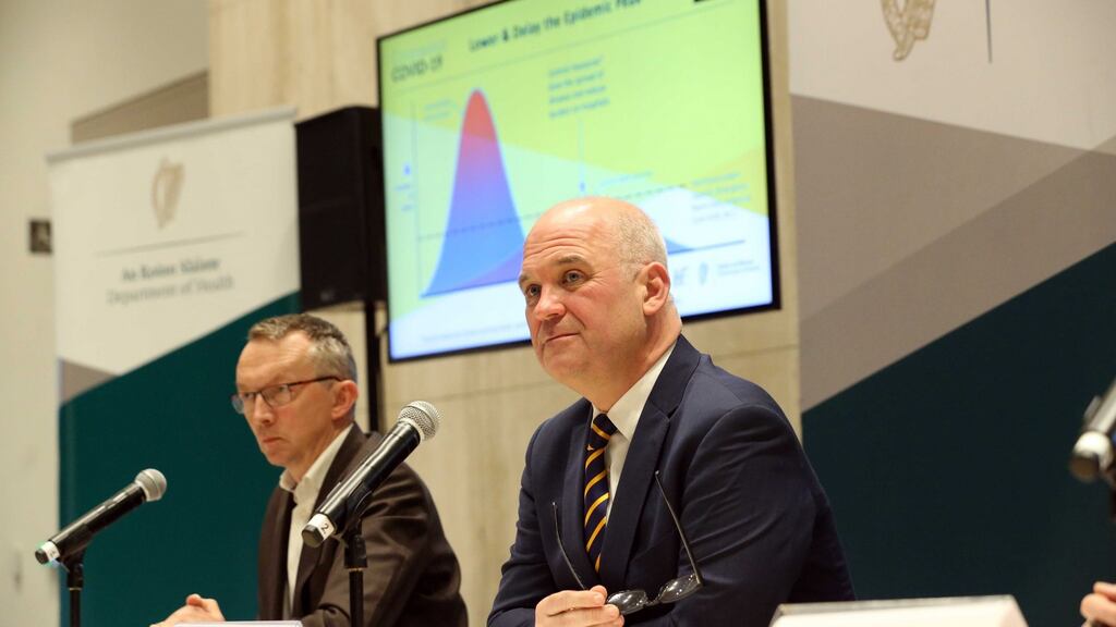 The EMA referenced current treatment guidelines, most of which recommend paracetamol as the first choice medication for high temperature and pain. This advice has also been issued by the chief clinical officer of the HSE, Dr Colm Henry (above left with chief medical officer at the Department of Health Dr Tony Holohan.