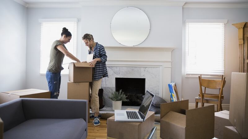 A happy housemoving couple:  simmering tension and flare-ups not pictured. Photograph:   Getty Images
