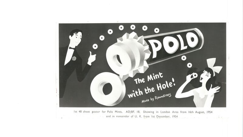 Original 1954 advertising for Polo mints, which were first made in 1948