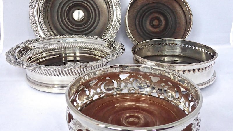 WIne bottle holders from The Silver Shop, Powerscourt Centre, from €45.