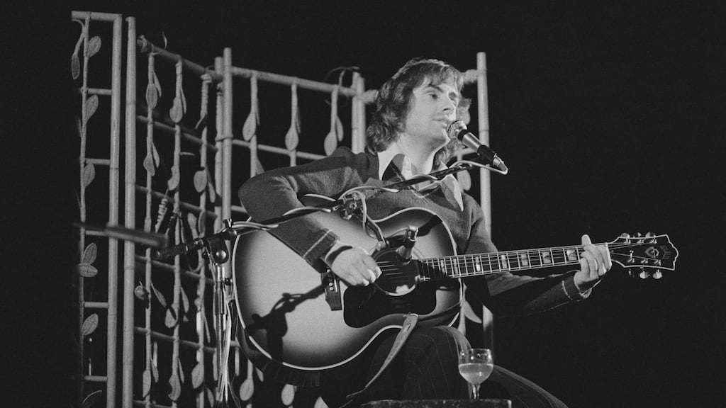 Chris de Burgh on stage, March 1975. Photograph: Michael Putland/Getty