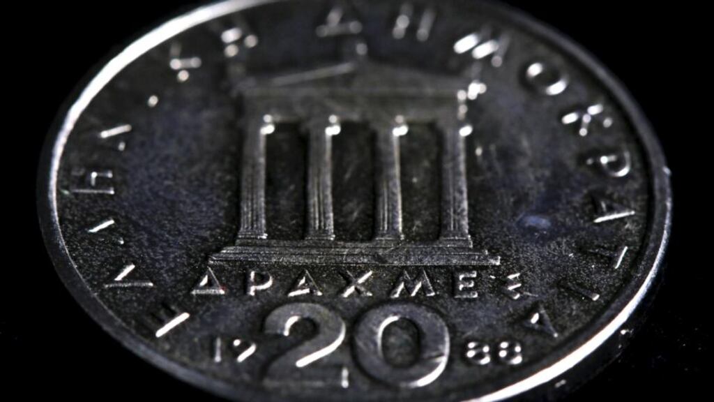 A twenty Drachma coin. Support for dropping out of the euro zone has risen to 30 per cent in polls taken