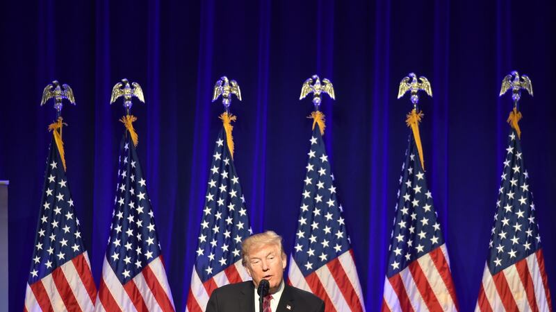 US president Donald Trump speaks at the opening of the Mississippi Civil Rights Museum in Jackson, Mississippi, on Saturday. Photograph: Nicholas Kamm/AFP/Getty Images