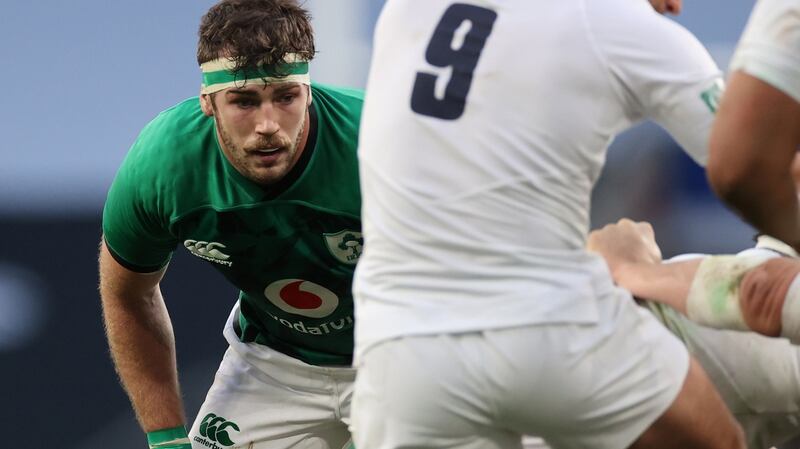 Caelan Doris was one of the standout performers for Ireland against England at Twickenham. Photograph: Billy Stickland/Inpho
