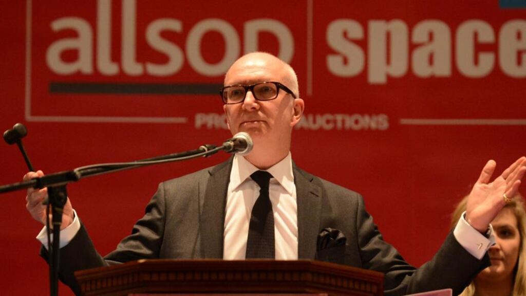 Auctioneer Gary Murphy of Allsop Space, which expects more than 1,000 people to attend the RDS Concert Hall each day. Photograph: Cyril Byrne