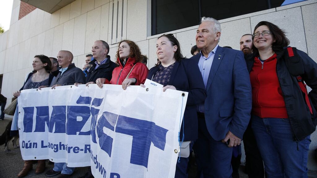 An Impact members protest at the Dlr Lexicon library in Dún Laoghaire last September against the decision to open the library on Sundays without staff. File photograph: Nick Bradshaw