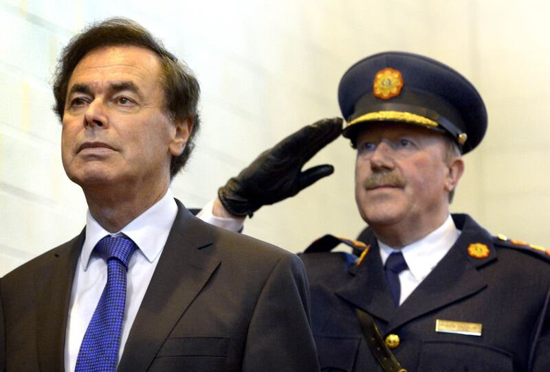 Former minister for justice Alan Shatter with former commissioner Martin Callinan. Photograph: Brenda Fitzsimons