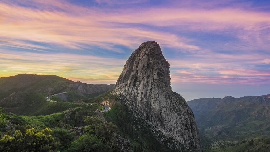 The striking Roque de Agando at sunrise. Photograph: Getty Images