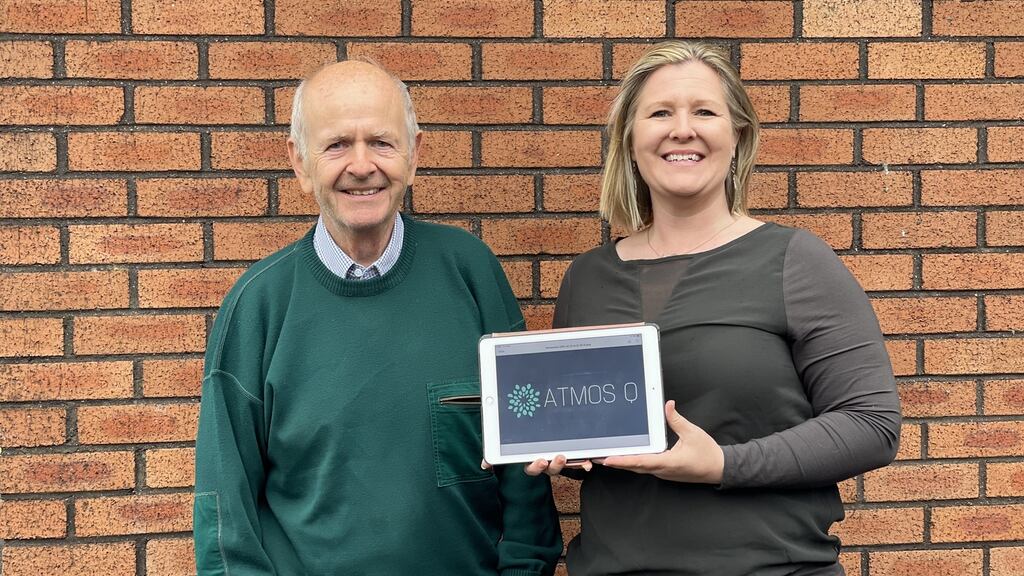 Jim and Diane Jim Tangney of Atmos Q. “Our system uses one bank of quality sensors to monitor 10 zones or rooms”