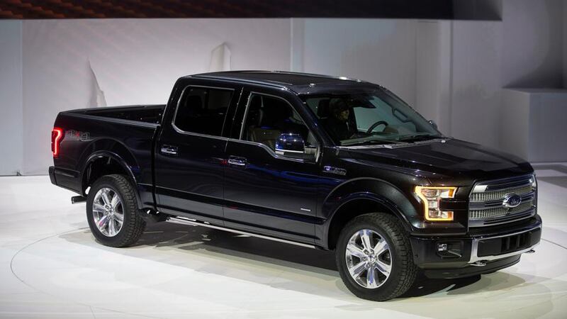 The Ford F-150 pickup truck is unveiled during the the 2014 North American International Auto Show in Detroit, Michigan. Photograph: Andrew Harrer/Bloomberg
