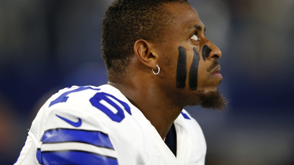 Greg Hardy of the Dallas Cowboys: the NFL suspended the player for 10 games (reduced to four on appeal) after Nicole Holder said he had assaulted her. Photograph: Jamie Squire/Getty Images