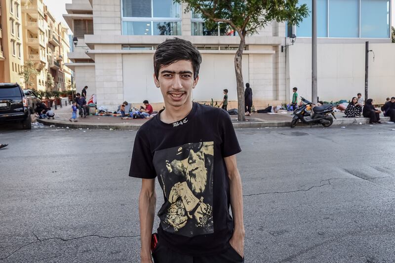 Riad Mustafa has been living in the open for days, after leaving his home because of air strikes. Photograph: Sally Hayden