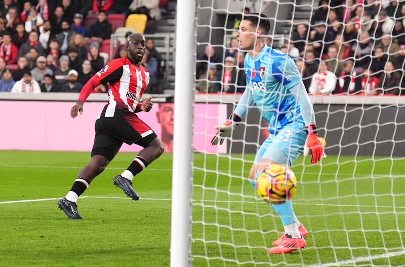 Brentford's Yoane Wissa celebrates scoring against Bournemouth in thei Premier League clash last November. Photograph: John Walton/PA