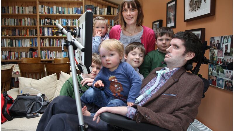 Ruth and  Simon Fitzmaurice  at home in Greystones, Co Wicklow, with their children Jack, Raife, Arden, Sadie and Hunter. Photograph: Daniel O’Connor