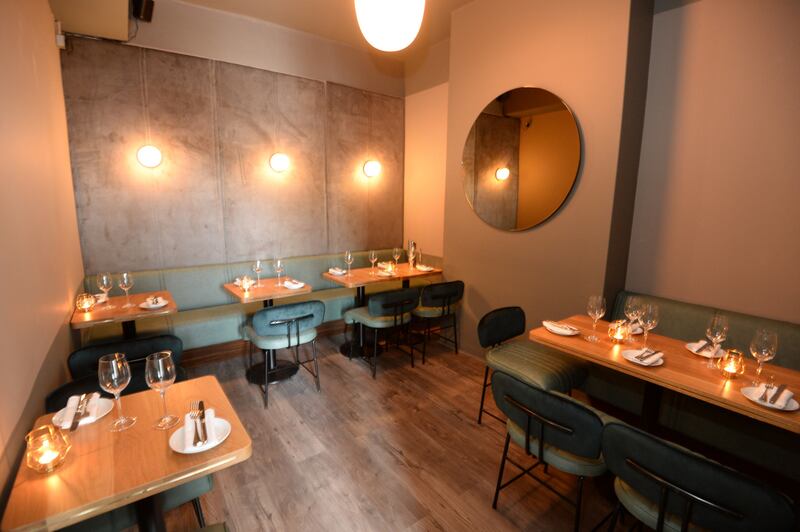 Little Mike’s: Gaz Smith’s new wine bar seats 15 people in a snug dining room. Photograph: Dara Mac Dónaill